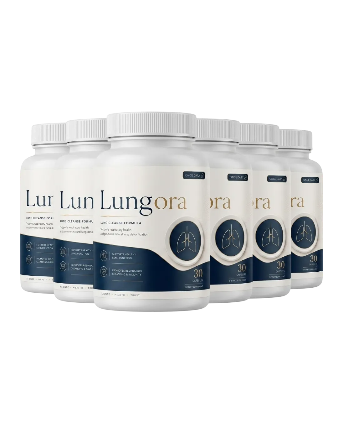 Lungora best value package, six bottles, 180 day supply