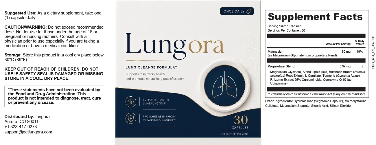 Lungora supplement ingredients blend formulated for daily respiratory and lung wellness support
